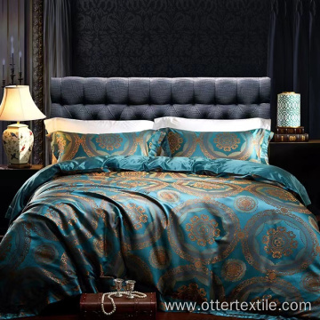 Jacquard weave mulberry silk bedding set